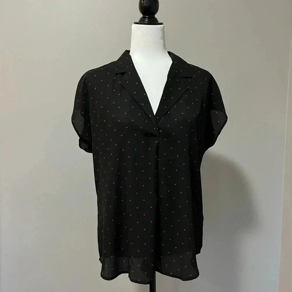 Cleo Short Sleeve Polka Dot  Blouse